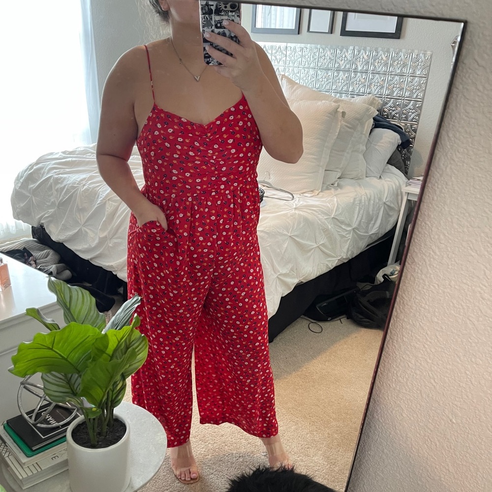 Madewell red jumpsuit